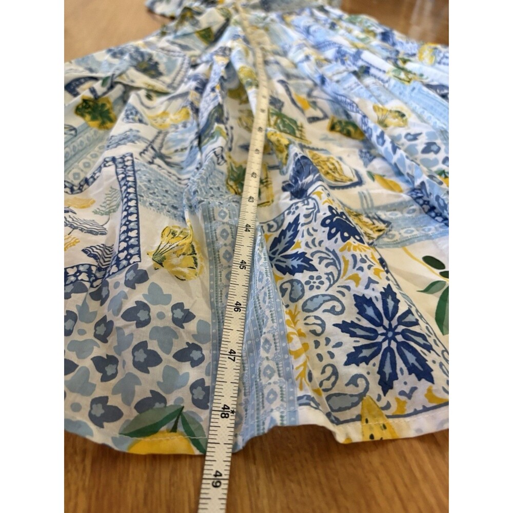 J Crew Dolce Vita Lemon Tile Print Sleeveless Midi Shirt dress Size 8 - Picture 9 of 9